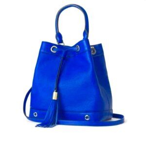 MILLY: Astor Bucket Shoulder Bag, Cobalt Blue